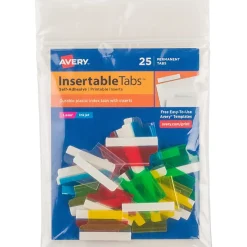 Avery® Self-Adhesive Index Tabs With Printable Inserts, 1