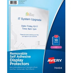 Avery® Self-Adhesive Wall And Door Communication Display Protectors, 8-1/2