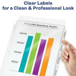 Avery® Sheet Protector Dividers For 3 Ring Binders With Easy Print, 8-1/2