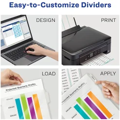 Avery® Sheet Protector Dividers For 3 Ring Binders With Easy Print, 8-1/2