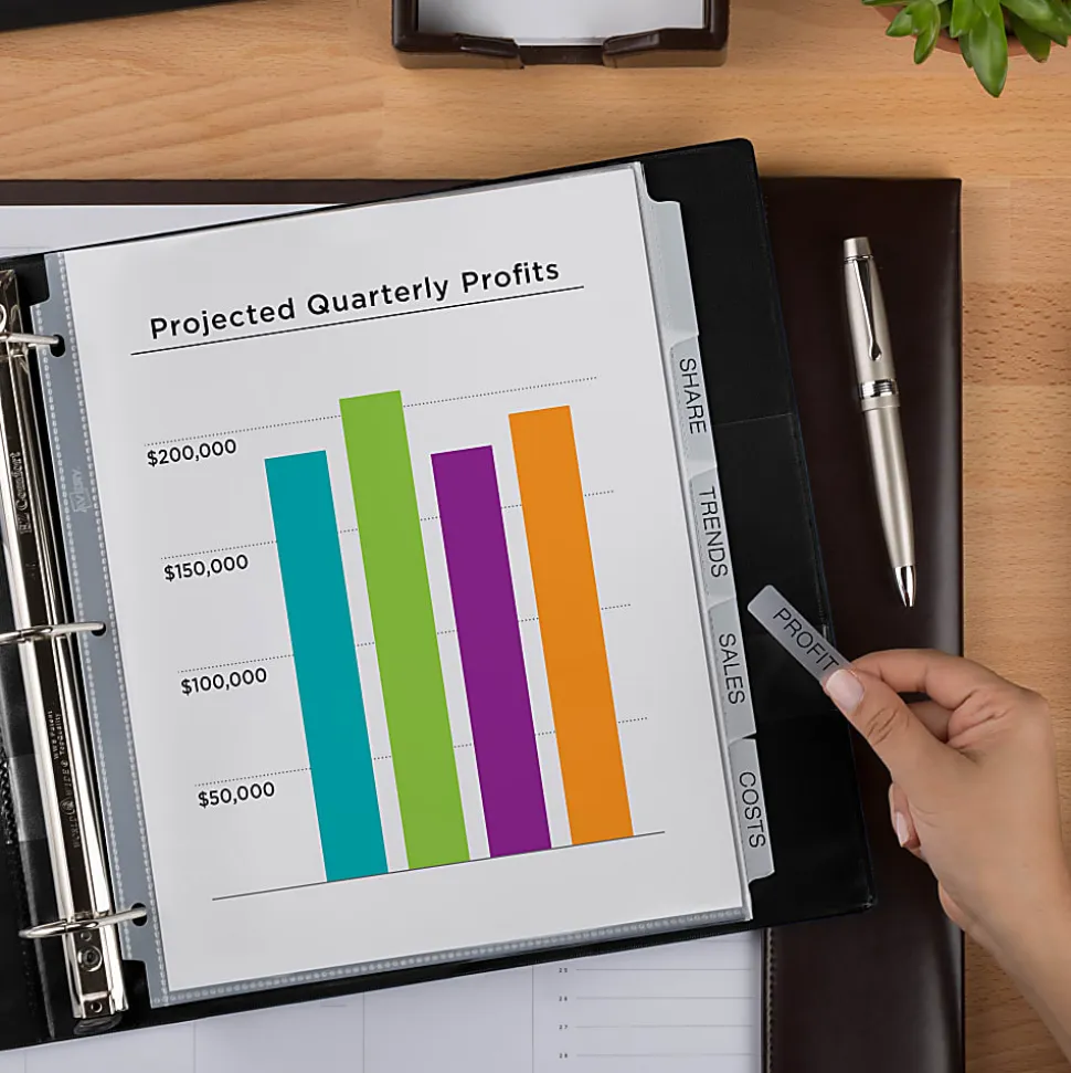 Avery® Sheet Protector Dividers For 3 Ring Binders With Easy Print, 8-1/2" x 11", 8 Tab, Clear With Customizable White Tabs, 1 Set - 75501