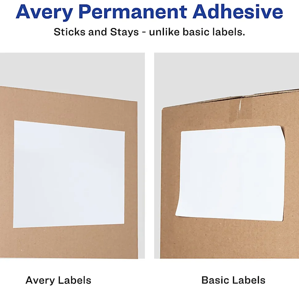 Avery® Shipping Address Labels, 95920, Rectangle, Full Sheet Labels, White, Pack Of 250 Labels