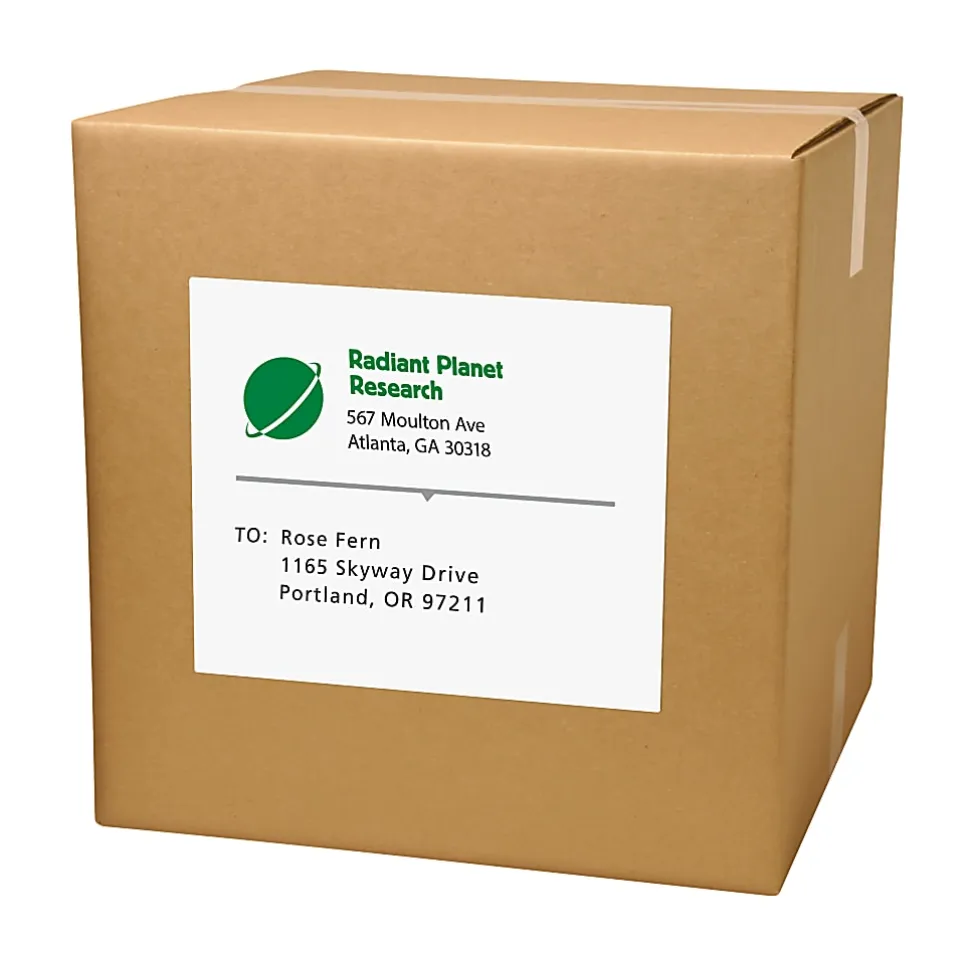 Avery® Shipping Address Labels, 95920, Rectangle, Full Sheet Labels, White, Pack Of 250 Labels