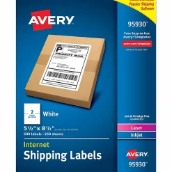 Avery® Shipping Address Labels, 95930, Rectangle, 5 1/2