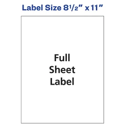 Avery® Shipping Labels, 8255, Rectangle, 8-1/2" x 11", White, Pack Of 20 Labels
