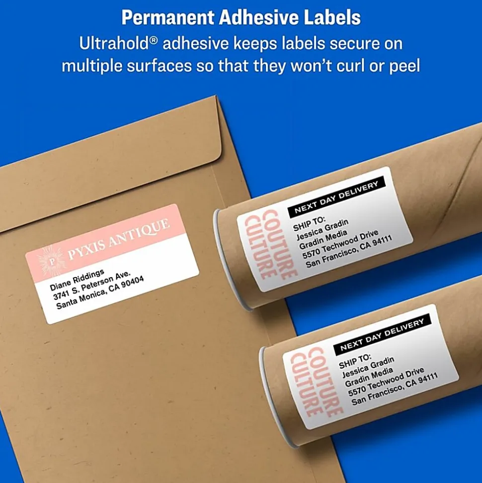 Avery® Shipping Labels With TrueBlock Technology, 95905, 3 1/3" x 4", White, Pack Of 3,000