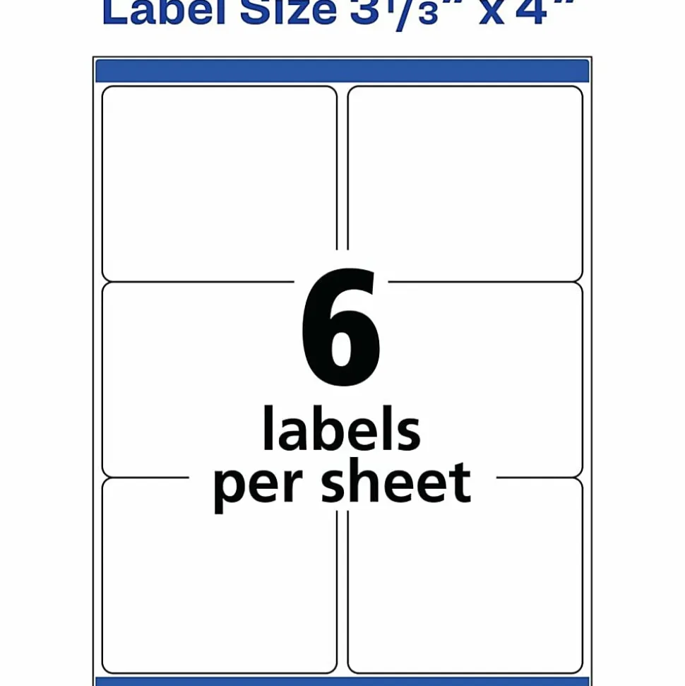 Avery® Shipping Labels With TrueBlock Technology, 95905, 3 1/3" x 4", White, Pack Of 3,000