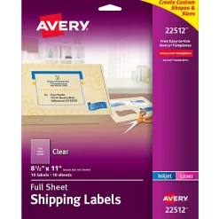 Avery® Shipping Labels, 22512, 8-1/2