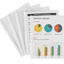 Avery® Sliding Bar Report Covers, White Bars, Box Of 50