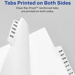 Avery®  Standard Collated Legal Dividers, Avery® Style, 8 1/2" x 11", White Dividers/White Tabs, 176-200, Pack Of 25