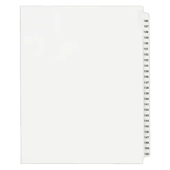 Avery® Standard Collated Legal Dividers Avery® Style, 8 1/2" x 11", White Dividers/White Tabs, 126-150, Pack Of 25