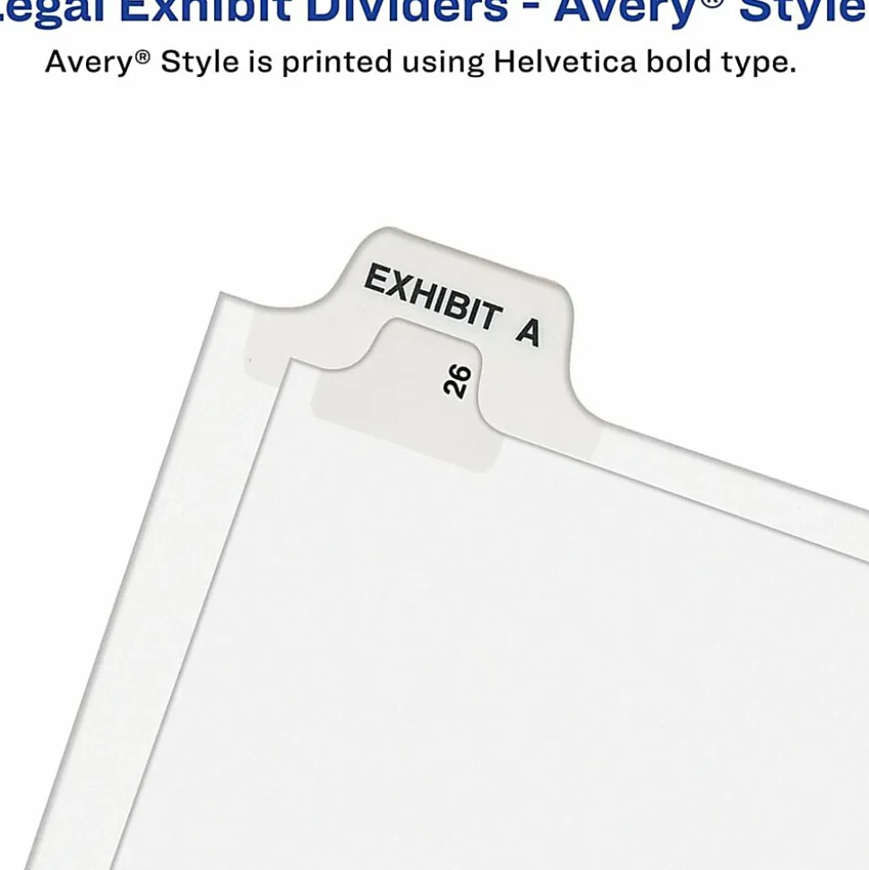 Avery Standard Unpunched Preprinted Reinforced Tab Dividers, 8.5" x11", 20% Post-Consumer Material, White, Tabs Printed 101-125, Pack of 25