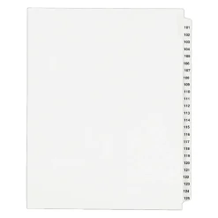 Avery Standard Unpunched Preprinted Reinforced Tab Dividers, 8.5