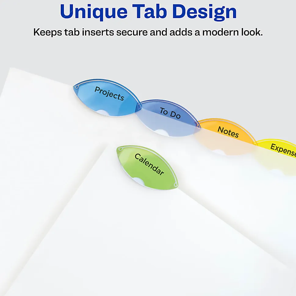 Avery® Style Edge Insertable Dividers With Pockets, Multicolor, Pack Of 5 Dividers