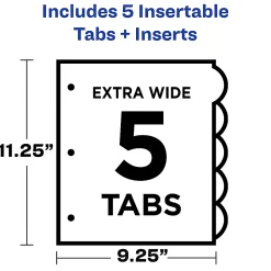 Avery® Style Edge Insertable Dividers With Pockets, Multicolor, Pack Of 5 Dividers