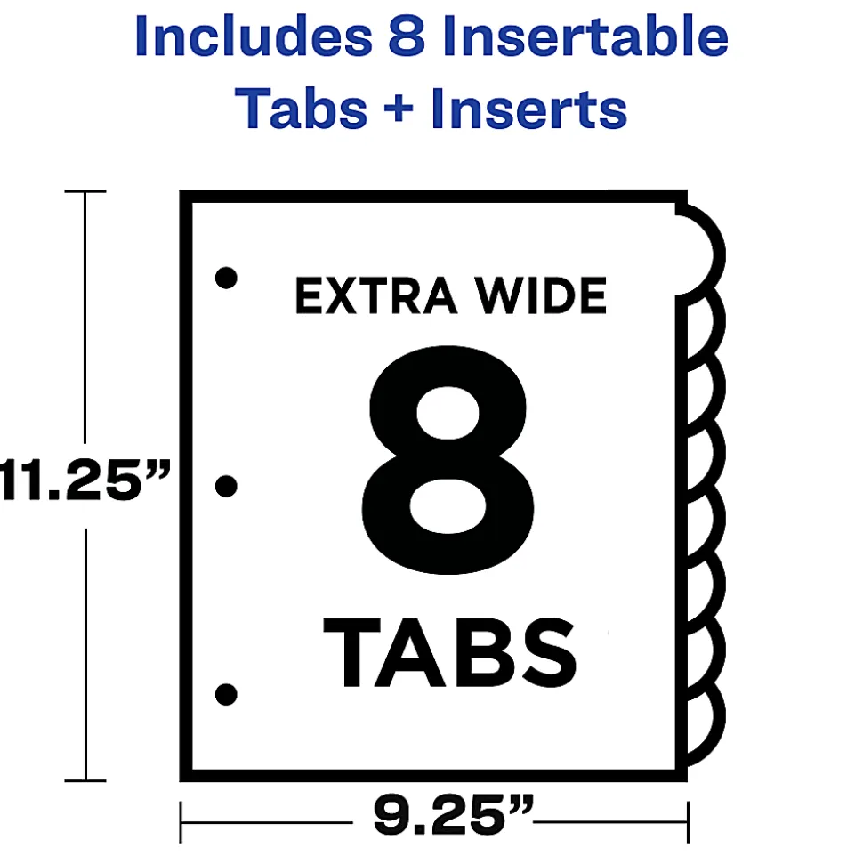 Avery® Style Edge Insertable Dividers With Pockets, Multicolor, Pack Of 8