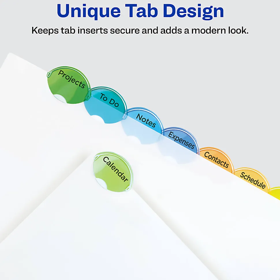 Avery® Style Edge Insertable Dividers With Pockets, Multicolor, Pack Of 8