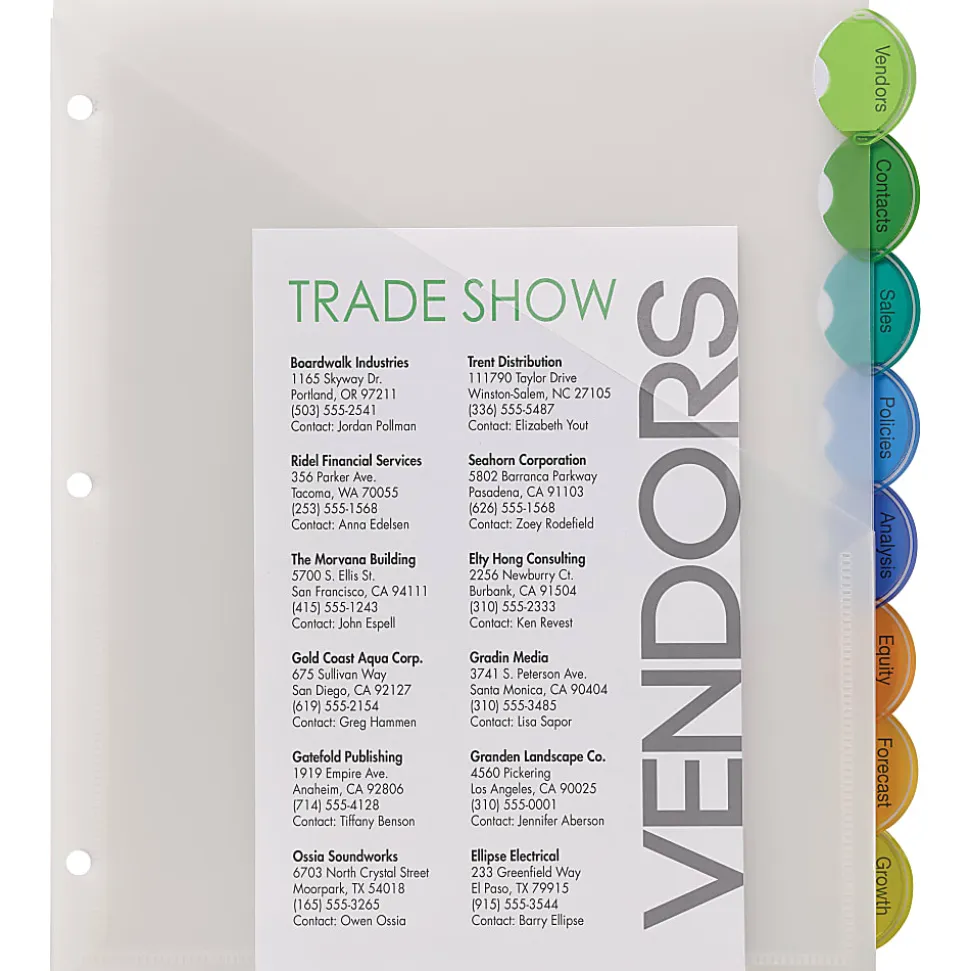 Avery® Style Edge Insertable Dividers With Pockets, Multicolor, Pack Of 8