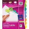 Avery® Style Edge™ Insertable Plastic Dividers, Multicolor, 8-Tab, Pack Of 8 Dividers
