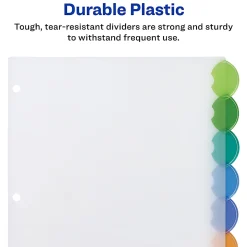Avery® Style Edge™ Insertable Plastic Dividers, Multicolor, 8-Tab, Pack Of 8 Dividers