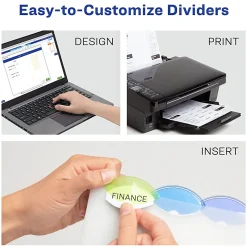 Avery® Style Edge™ Insertable Plastic Dividers, Multicolor, 5-Tab, Pack Of 5 Dividers