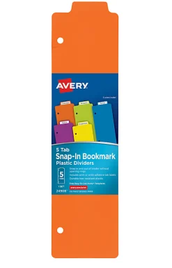 Avery® Tabbed Snap-In Bookmark Plastic Dividers, 3