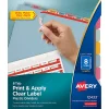 Avery® 8 Tab Plastic Dividers For 3 Ring Binder, Easy Print & Apply Clear Label Strip, Index Maker® Customizable, Multicolor Tabs, Pack Of 5 Sets