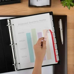 Avery® 8 Tab Plastic Dividers For 3 Ring Binder, Easy Print & Apply Clear Label Strip, Index Maker® Customizable, Frosted White, Pack Of 5 Sets