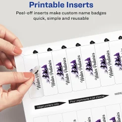 Avery® The Mighty Badge Inserts For Laser Printers, 1" x 3", Clear, Pack Of 100 Inserts
