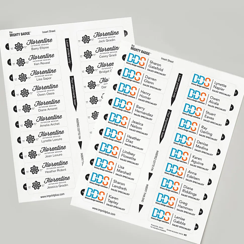 Avery® The Mighty Badge Magnetic Badges For Inkjet Printers, 1" x 3", Silver, Pack Of 10 Badges