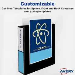 Avery TouchGuard® Protection View 3 Ring Binder, 2" Slant Rings, White With Clear View Cover, 1 Binder