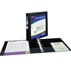 Avery TouchGuard® Protection View 3 Ring Binder, 1" Slant Rings, Black With Clear View Cover, 1 Binder