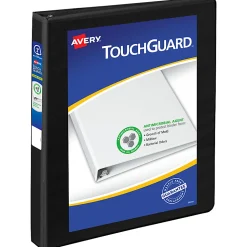 Avery TouchGuard® Protection View 3 Ring Binder, 1" Slant Rings, Black With Clear View Cover, 1 Binder