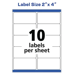 Avery® TrueBlock® Shipping Labels With Sure Feed® Technology, 8168, Rectangle, 3-1/2