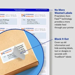 Avery® TrueBlock® Shipping Labels With Sure Feed® Technology, 8168, Rectangle, 3-1/2