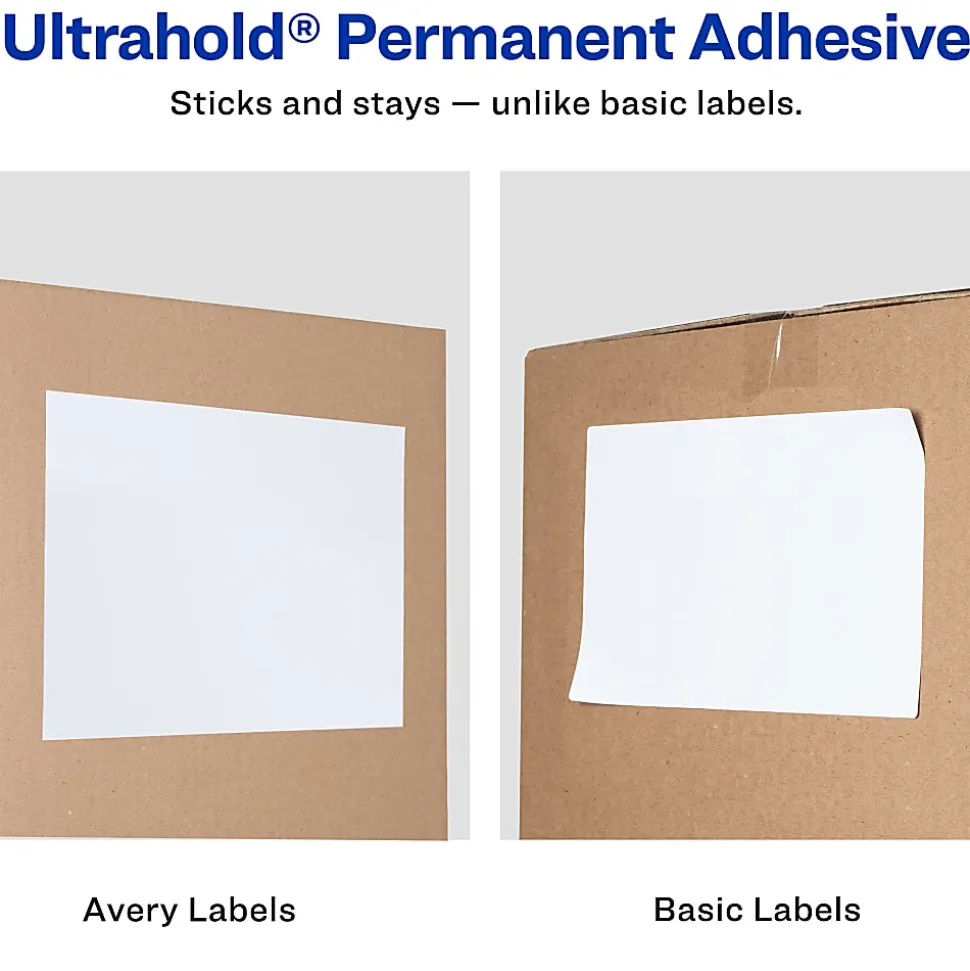 Avery® TrueBlock® White Laser Shipping Labels, With Paper Receipt, 5127, 5 1/16" x 7 5/8", Pack Of 50