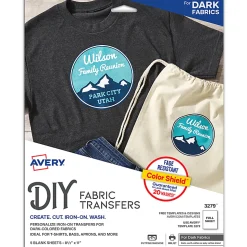 Avery® T-Shirt Transfers, Dark, 3279, Pack Of 5