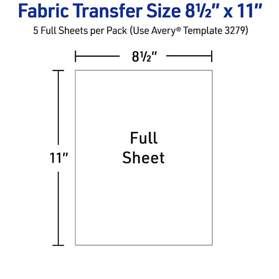 Avery® T-Shirt Transfers, Dark, 3279, Pack Of 5