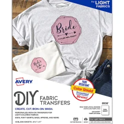 Avery® T-Shirt Transfers, Light, 8938, Pack Of 18