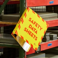 Avery® UltraDuty™ SDS Binder With Chain, 2" Slant Ring, Holds 530 Sheets, Yellow/Red