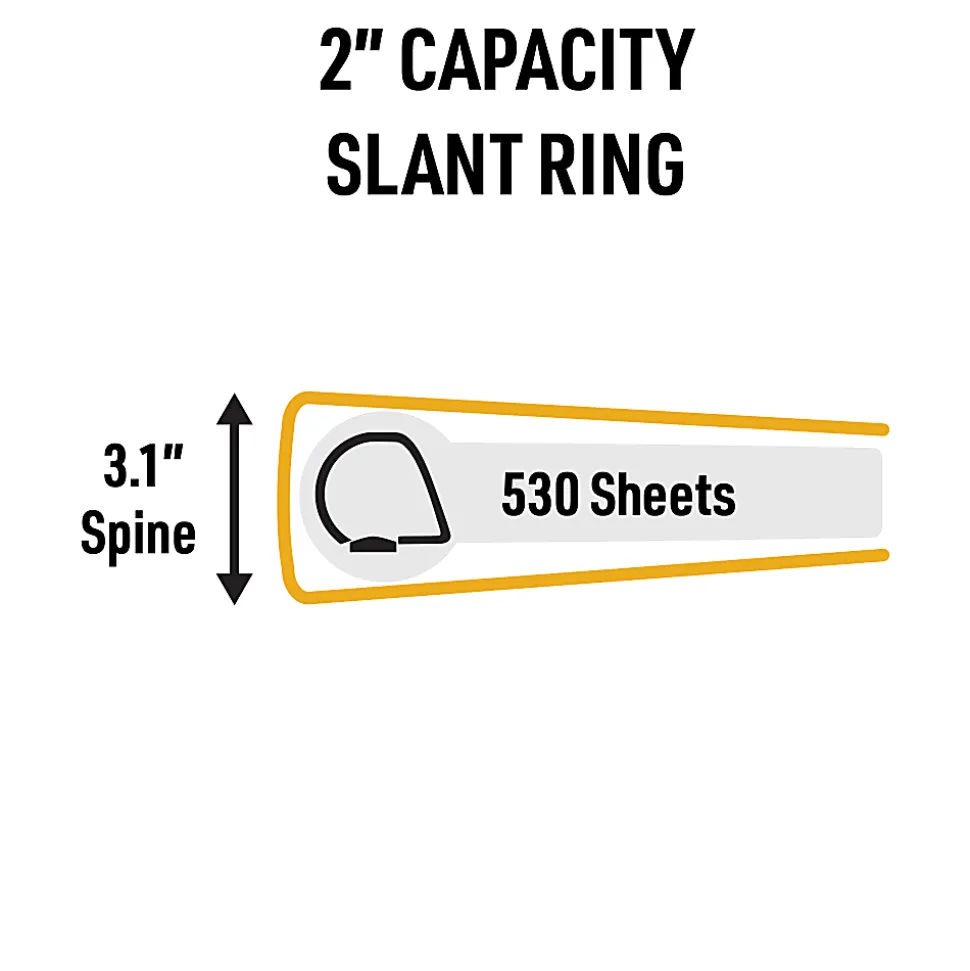Avery® UltraDuty™ SDS Binder With Chain, 2" Slant Ring, Holds 530 Sheets, Yellow/Red