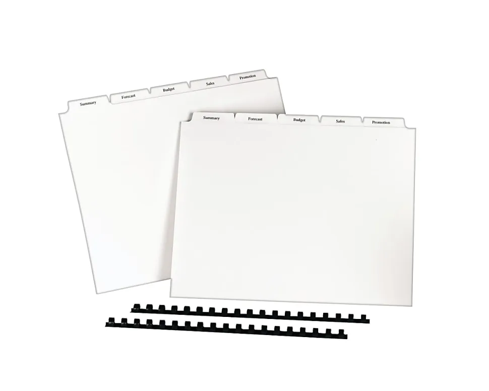 Avery® Unpunched Copier Tab Dividers, 8 1/2" x 11", 5-Tab, White, 30 Divider Sets
