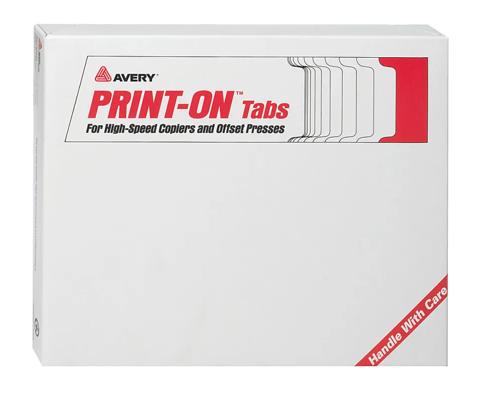 Avery® Unpunched Copier Tab Dividers, 8 1/2" x 11", 5-Tab, White, 30 Divider Sets