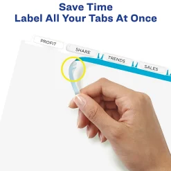 Avery® Unpunched Customizable Dividers For Use With Any Binding System, 5 Tab, White, 25 Sets - 11443