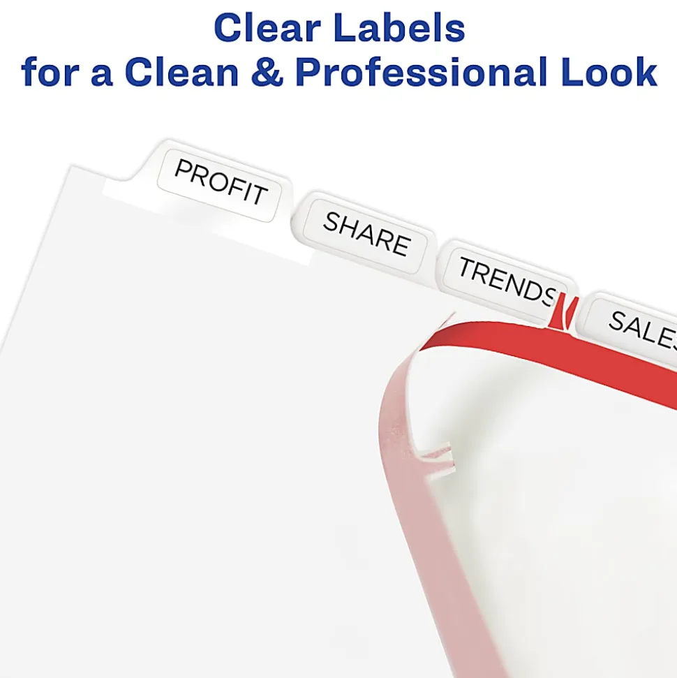 Avery® Unpunched Customizable Dividers, 8 Tab, White, 25 Sets - 11444