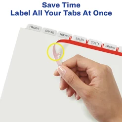 Avery® Unpunched Customizable Dividers, 8 Tab, White, 25 Sets - 11444