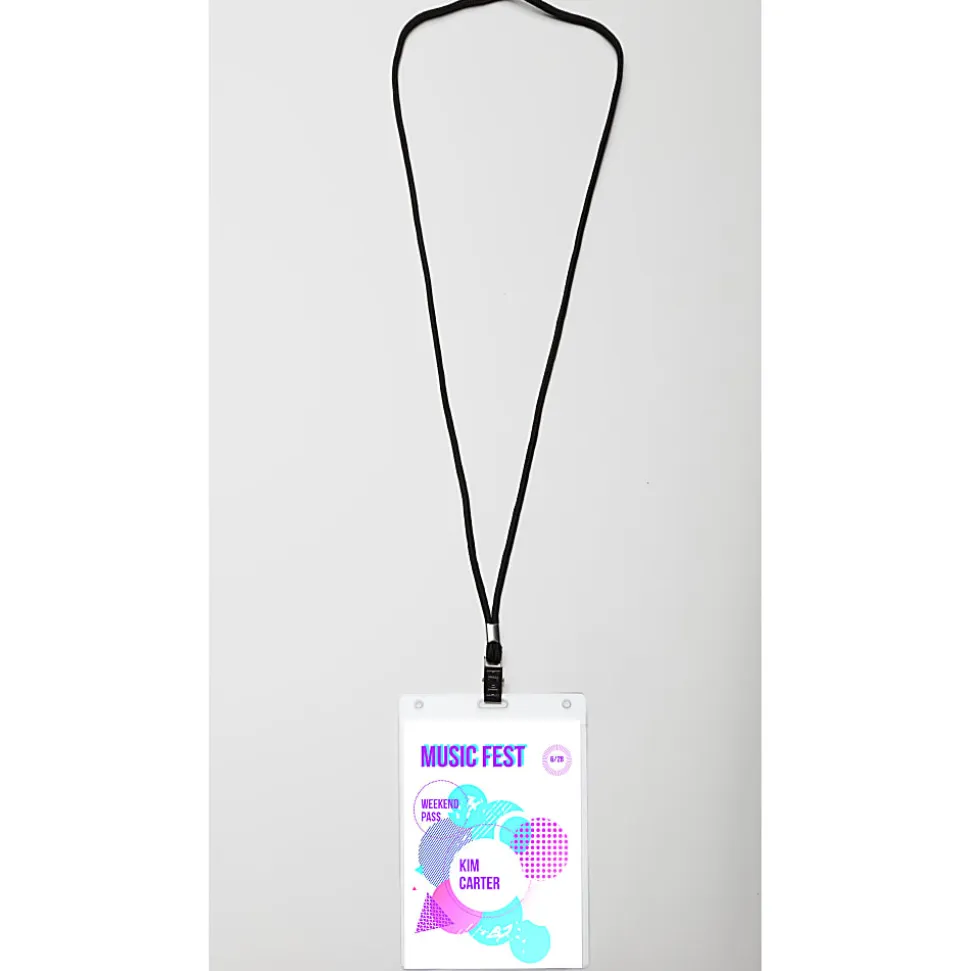 Avery® Vertical Name Badge Kit, 6" x 4 1/4", White, Pack Of 75 Badges