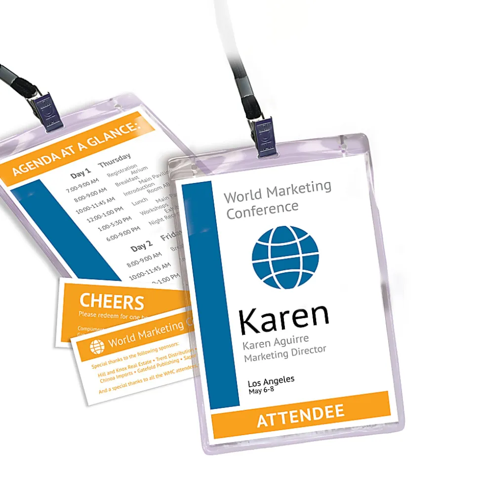 Avery® Vertical Name Badge Kit, 6" x 4 1/4", White, Pack Of 75 Badges