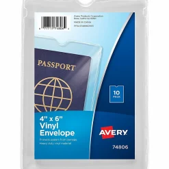 Avery® Vinyl File Envelopes, Passbook/Passport Holder, Holds Up To 30 Sheets, 4