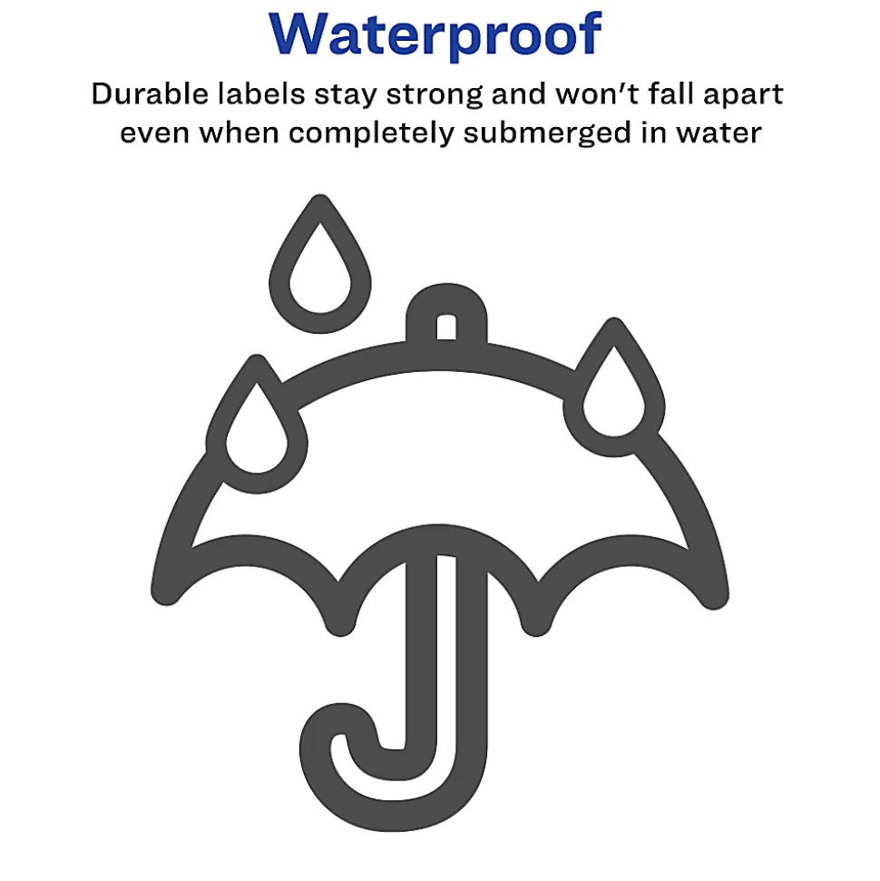 Avery® Waterproof Shipping Labels With Ultrahold®, 15516, Rectangle, 5-1/2" x 8-1/2", White, 20 Labels For Laser Printers
